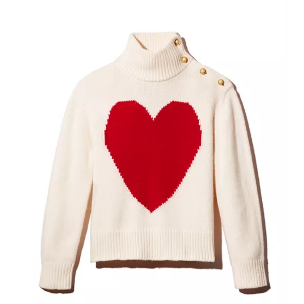 Kate Spade Heart Print Turtleneck Sweater